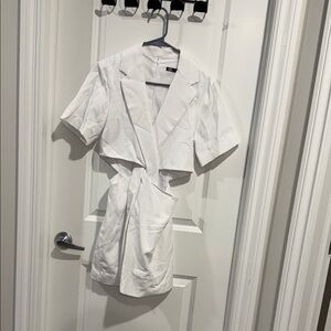 Zara White Short-Sleeve Dress